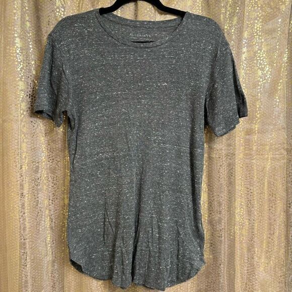 All Saints Heather Gray Hathan Short Sleeve Crew Neck T Shirt XS - Picture 1 of 6